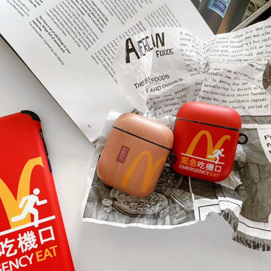 Чехол для airpods, забавный упаковочный мешок mcdonald's, Модный мягкий чехол для Apple, новинка Airpods 1/2, чехол, беспроводной Bluetooth, чехол для наушников