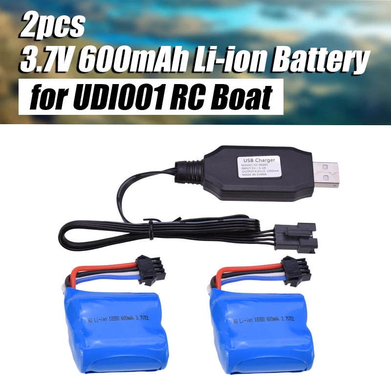 2шт 3 7 V 600Mah литий-ионный аккумулятор с 4P вилкой/USB зарядным устройством для UDI001 2 4G
