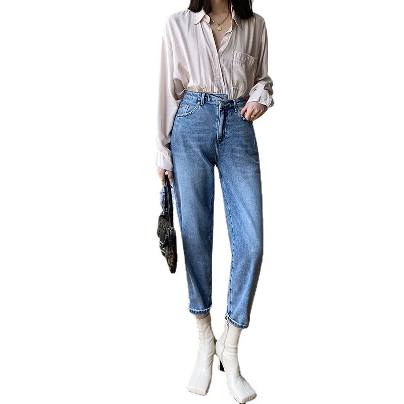 

Top Brand 5XL Plus Size Boyfriend Jeans For Women 2021 Casual Vintage High Waist Jeans Denim Harem Pants Denim Jeans Femme K846