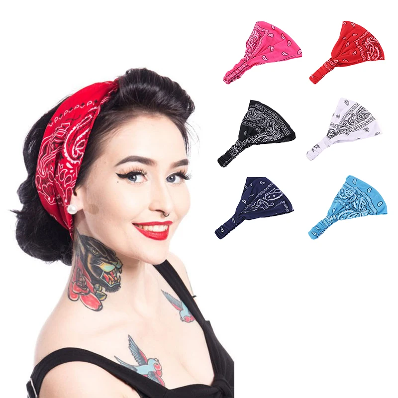 Женская Йога головной обруч повязка на голову тюрбан Кепки из хлопка с принтом в