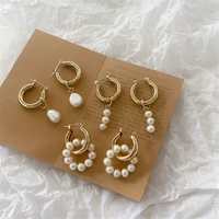 yangliujia freshwater pearl pendant round earrings european american style retro fashion ms jewelry christmas gift