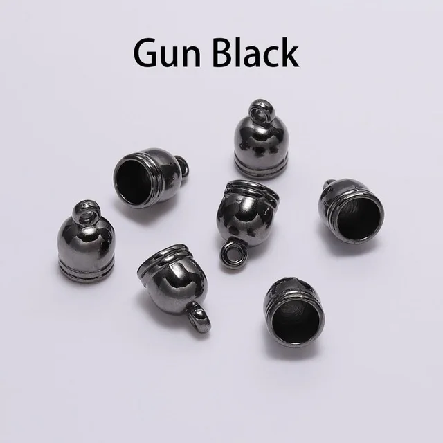 

For DIY Jewelry Making Jewelry Accessories for DIY Jewelry Finding Leather Cord Crimps Stopper 50pcs End Bead Caps 7-14mm