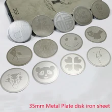 50pcs/lot 35mm Laser pattern Metal Plate disk iron sheet for Magnet Mobile Phone Holder iron Plate Sticker For Car Phone Holder