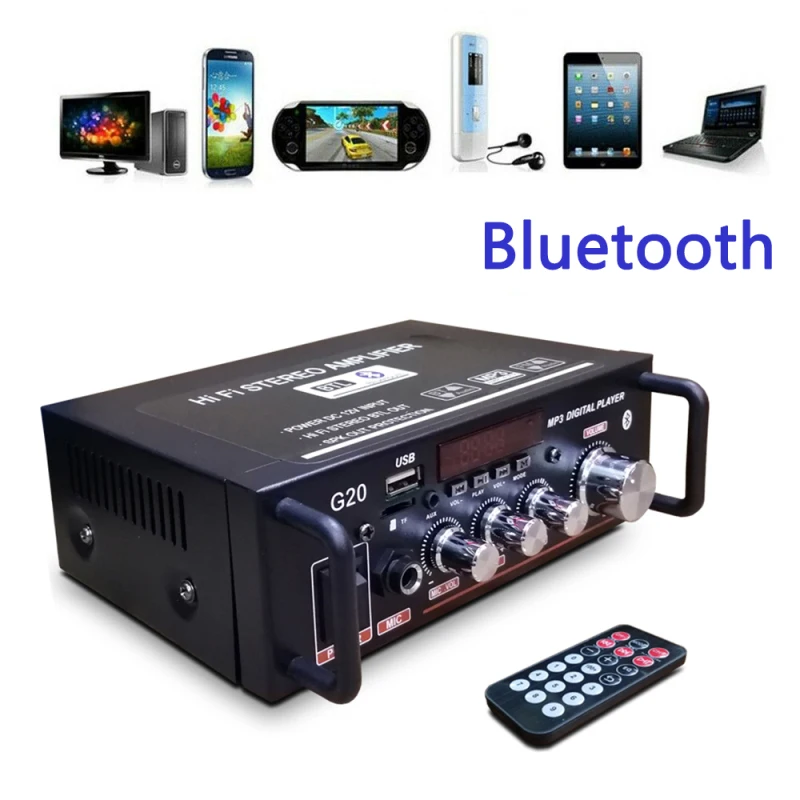 

EU/US Wireless Bluetooth-compatible 5.0 Sound Digital Amplifier HiFi Subwoofer Home Theater Amplificador Audio Car Radio Amplier