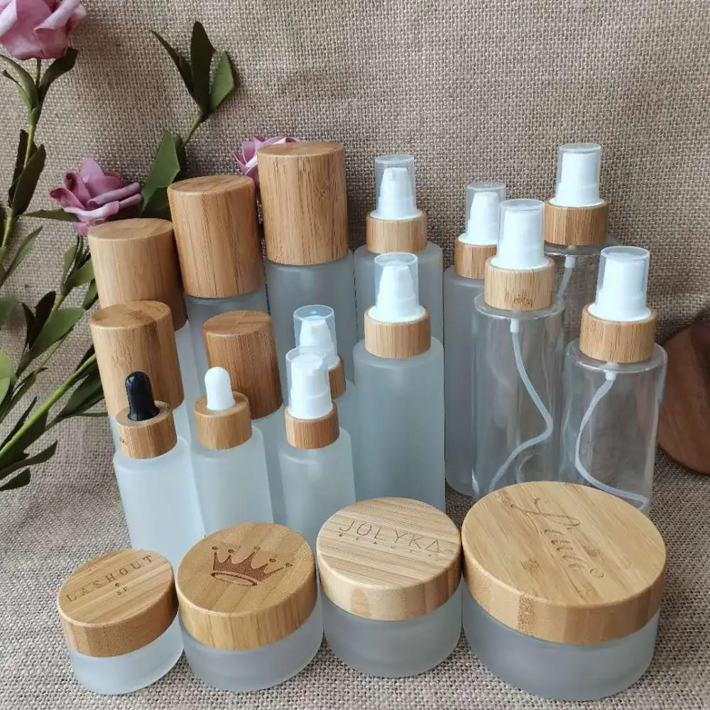 

Матовый/прозрачный стеклянный бамбуковый флакон для ухода за кожей, 30 мл, 50 мл, 100 мл, 120 мл, 150 мл