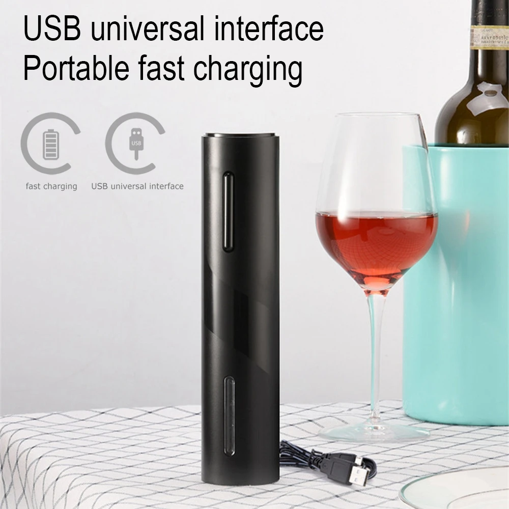 

Электрический автоматический штопор, перезаряжаемый креативный штопор для вина с USB-кабелем для зарядки, подходит для домашнего использова...