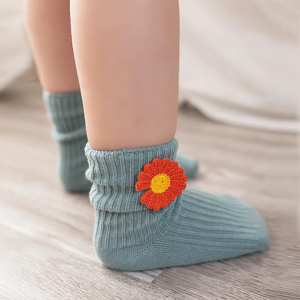 

Baby Cotton Socks Newborn Boys Girls Non-slip Cute Daisy Soft Infant Spring Autumn Comfort Floor Long Socks for 0-4 Years Kids