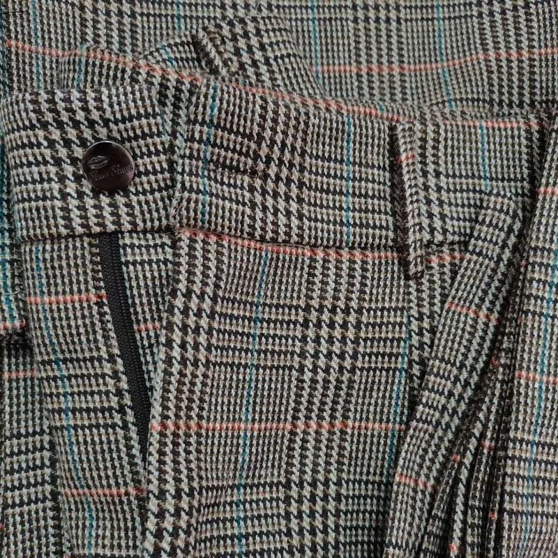 

New Woolen Pants Plaid High Waist Office Lady Women's Pants Drape Loose Casual Trousers Bow Bandage Straight Wide-Legged Pants