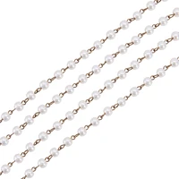5 strands handmade round glass pearl beads chains for diy necklaces bracelets handmade jewelry making 39 3 inch bead 6mm