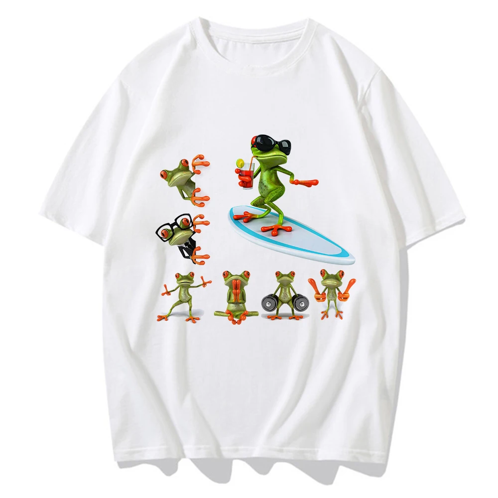 

Aesthetic Frog Series T-Shirt Women Sport Frog Graphic Printed Short Sleeved Simplicity Loose T Shirts Exquisite Cheap Style Top