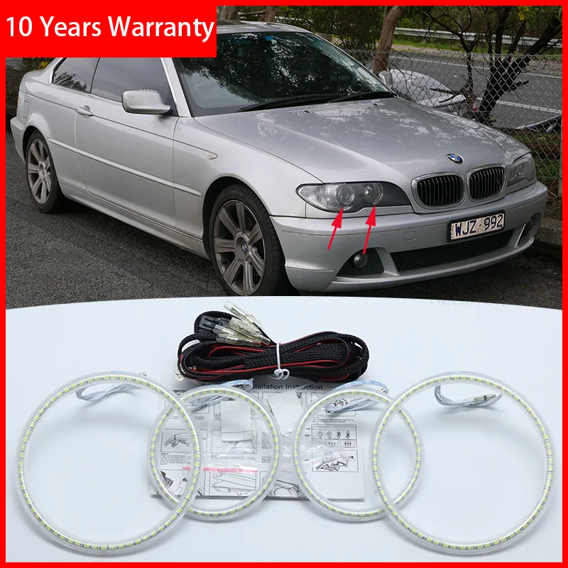 

For BMW 3 Series E46 Convertible Coupe Cabrio 2004 2005 2006 Excellent Angel Eyes Ultra bright smd led Angel Eyes kit halo rings
