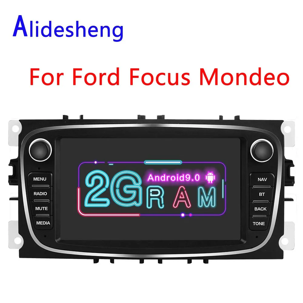 2Din Android 9,0 автомобильный Радио мультимедийный плеер для Ford Focus S-Max Mondeo 9 Galaxy C-Max II Kuga gps навигация 2G ram