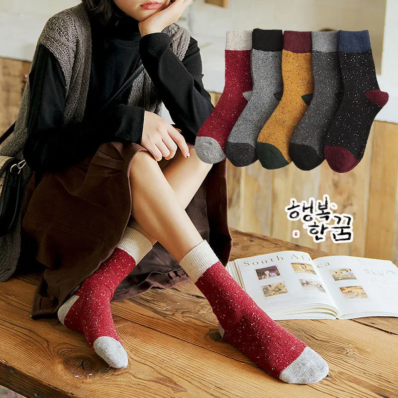 Идеи кучи носков женская пряжа Ms. Осень зима с толстыми носками Южная Корея