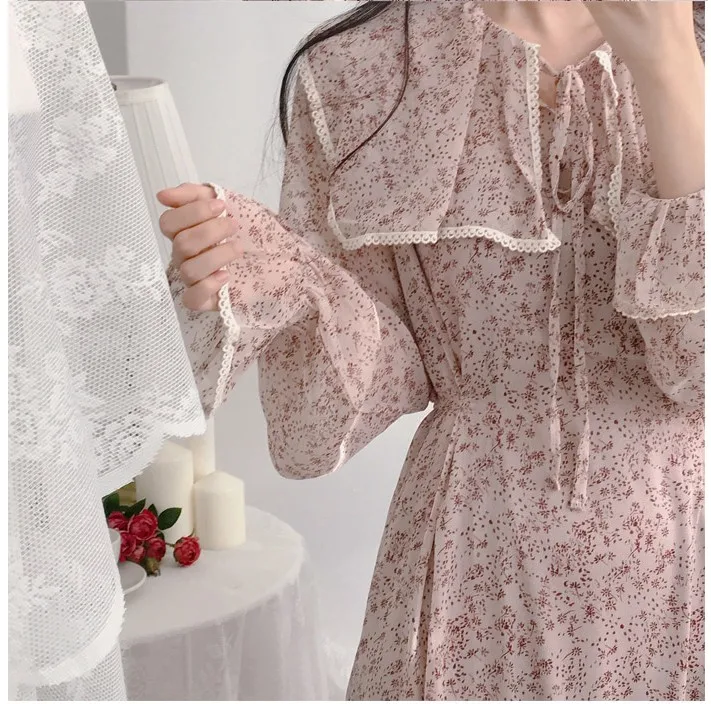 Платье рубашка длинное ТРАПЕЦИЕВИДНОЕ с зауженной талией и цветочным