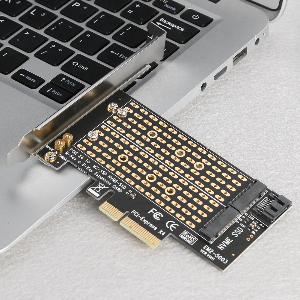 Плата адаптера M.2 NVME к PCIE модуль M + B Key NGFF SSD PCI-E 3 0 X4 SATA адаптер расширения для карты