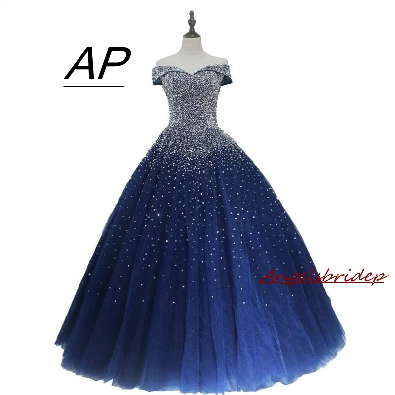ANGELSBRIDEP Бальные платья 2021 Vestidos De 15 с цельными круглыми кристаллами бусины