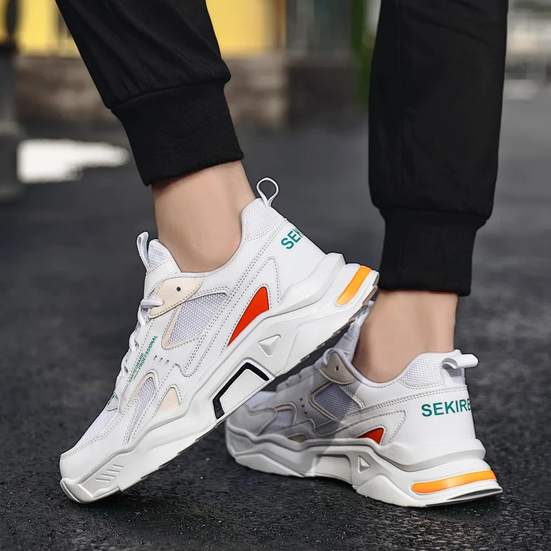 

Men's Fashion Sneakers Light Joker Simple Personality Leisure Shoes Outdoor Comfortable Breathable Lace-up Running Shoes