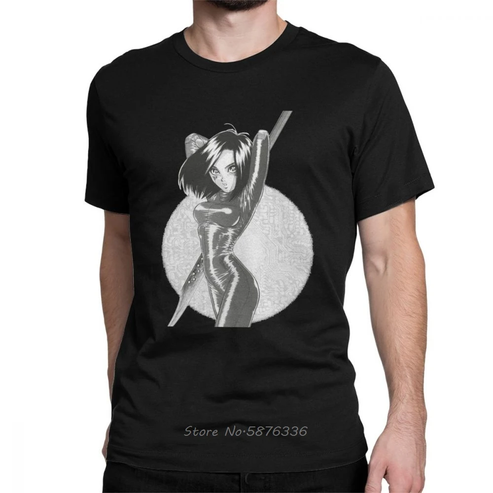 Мужские футболки Alita Battle Angel Gunnm Gally Sword винтажные с коротким рукавом и круглым