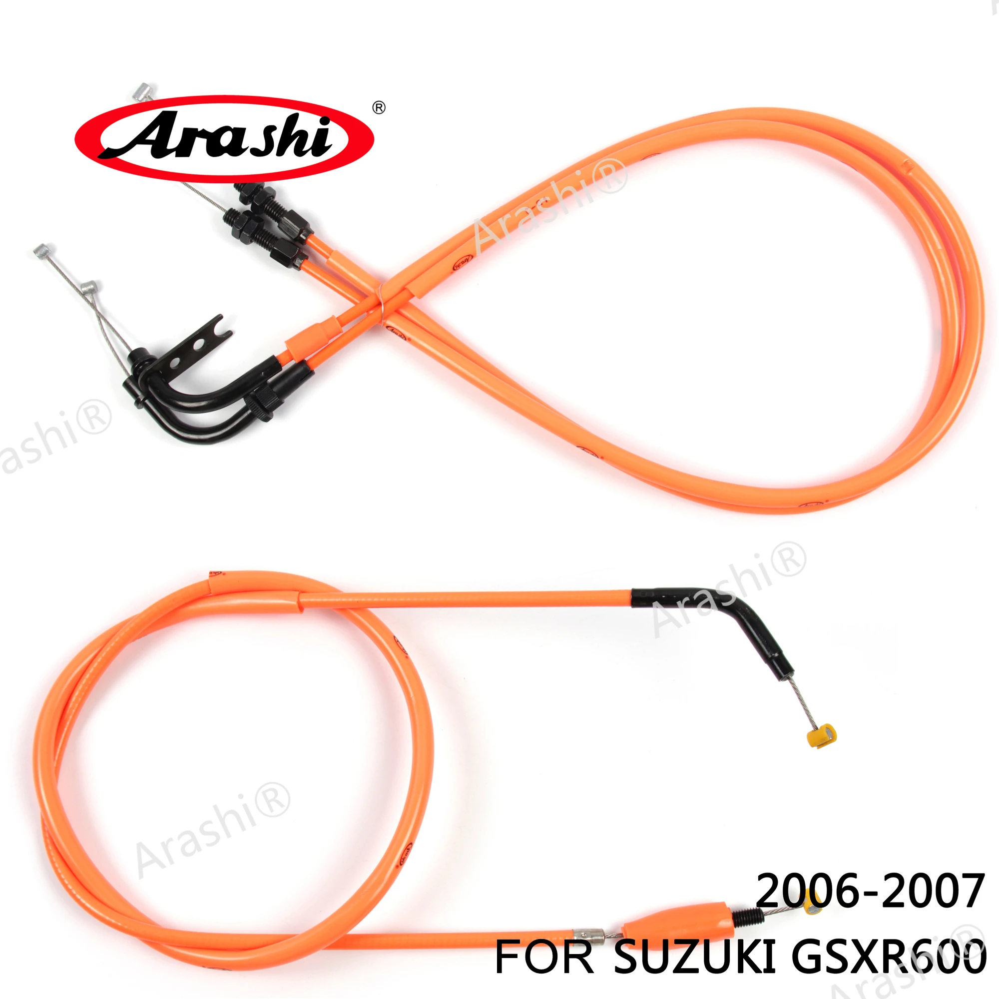 Arashi-Cables de acelerador y embrague para motocicleta, Cables de línea inoxidable para SUZUKI GSXR600 2006 2007 GSXR 600 GSX-R, 1 Juego