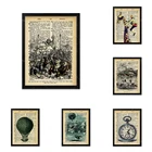 Печать в стиле стимпанк-абстрактный словарь Художественная печать ретро печать плакат