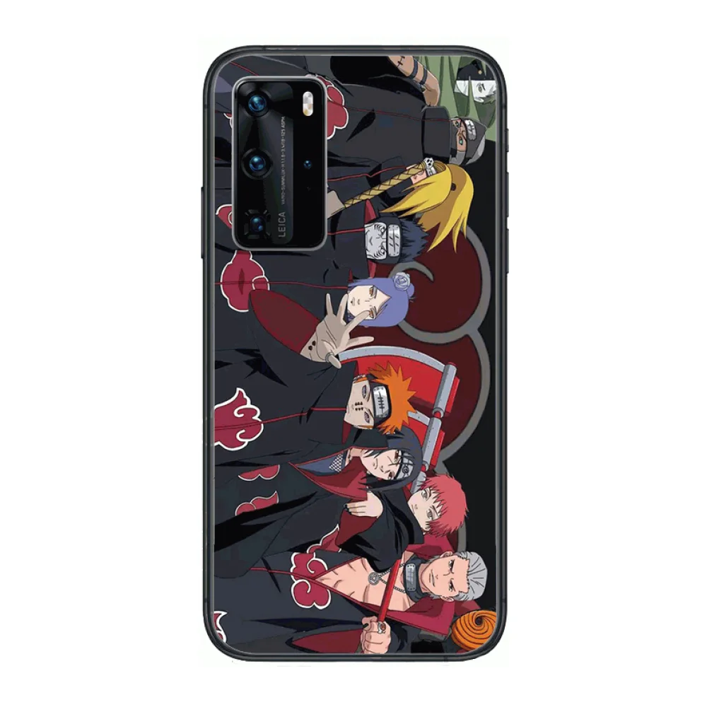 

HD AKATSUKI Itachi Phone Case For Huawei P 40 30 20 10 Lite Smart Z Pro Black Etui Coque Painting Hoesjes comic fashion