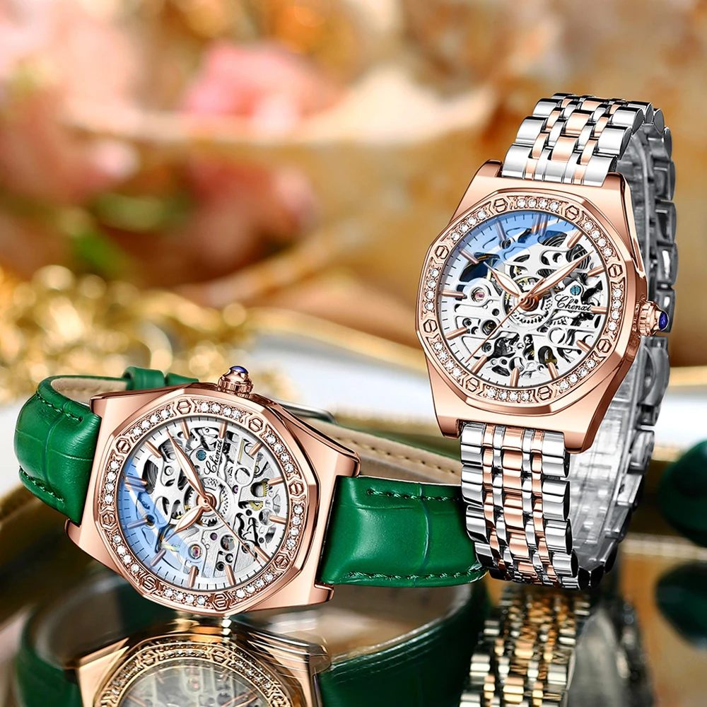 CHENXI новые женские автоматические механические часы люксовый бренд элегантные