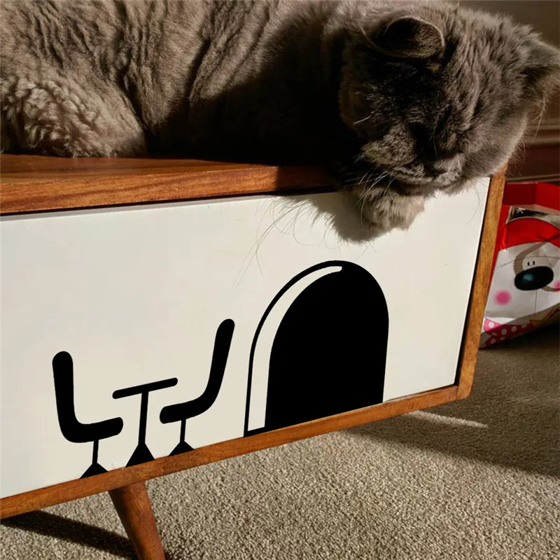 3d настенные Стикеры с черной кошачьей мышкой наклейки для дома украшение спальни
