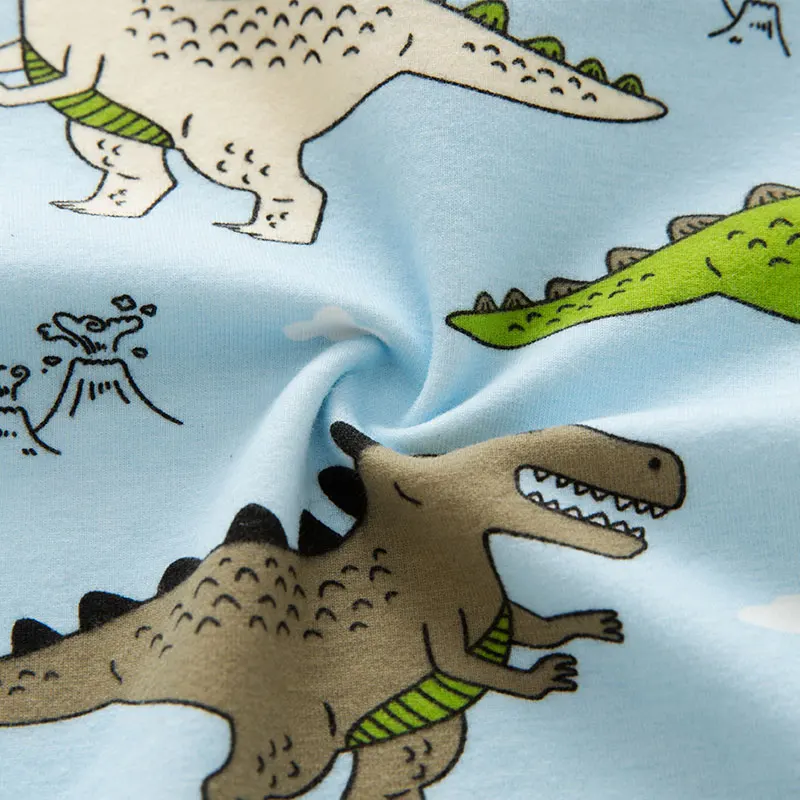 Детские пижамы хлопковая одежда с динозавром для мальчиков комплект со штанами