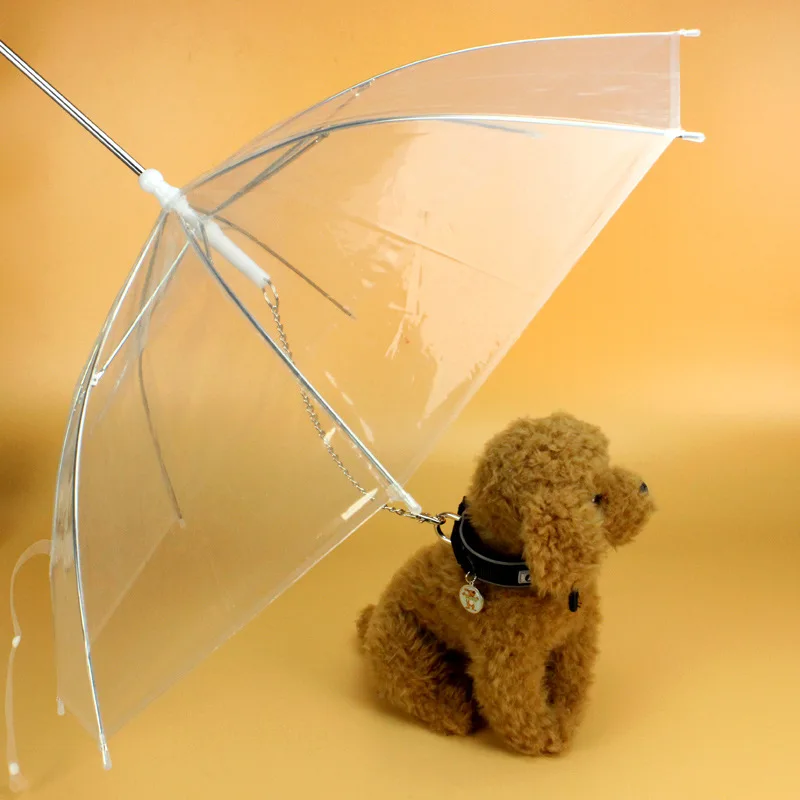 

Transparent Traction Umbrella for Pets Out for A Walk