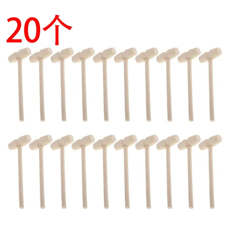 

20 Pieces Wooden Crab Mallet Seafood Shellfish Wood Cracker Mini Wood Hammer Shell Cracker for Seafood Lobster Tool