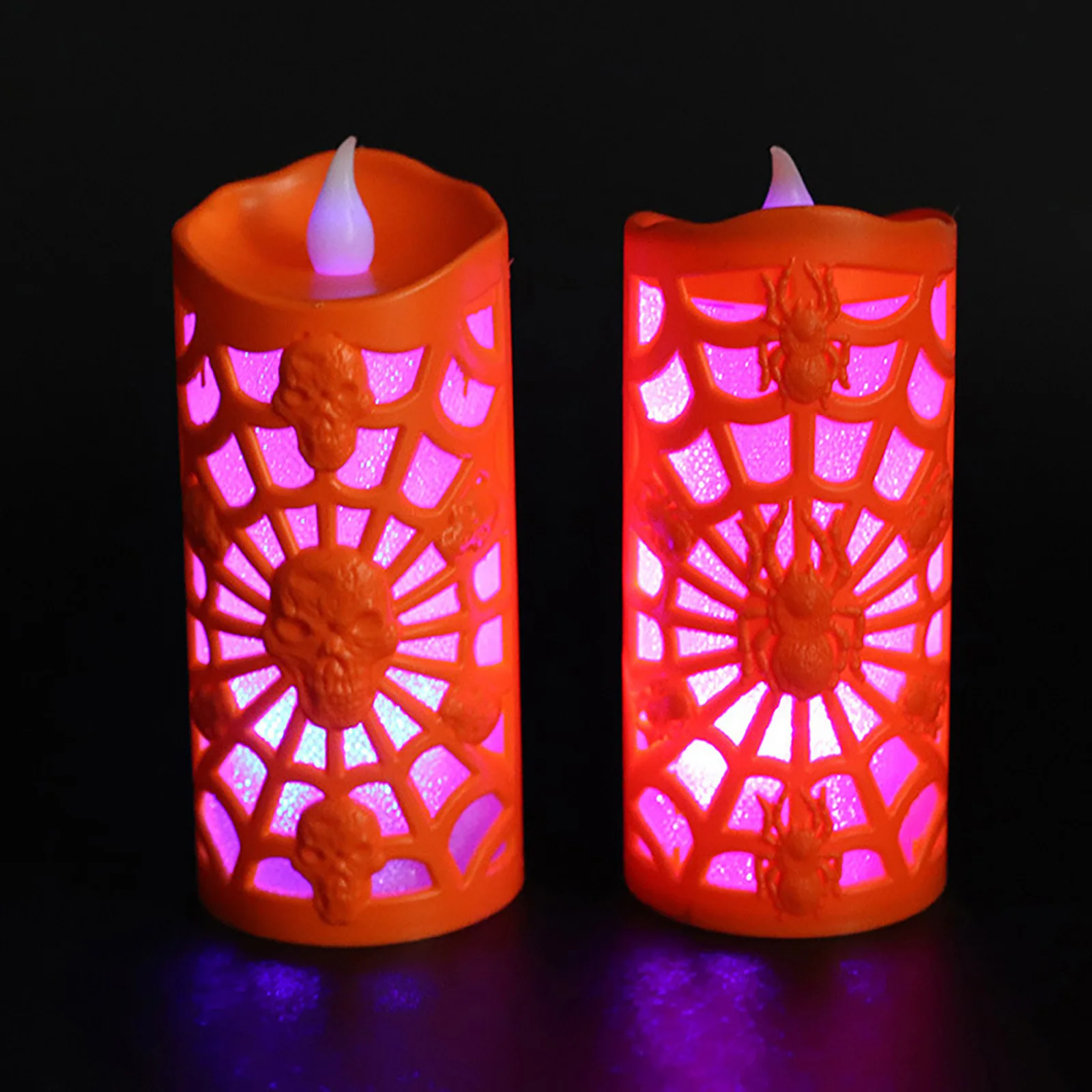 

Halloween LED Candle Light - Pack of 12 Light Up Decorations, Skull Flameless Decorative Lamp for Halloween Home Decoration
