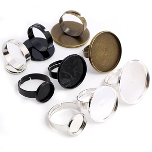 12 мм, 20 мм, 25 мм, 10 шт., 4 цвета, регулируемые настройки кольца, пустыеБазовые, подходят для стеклянных кабошонов 12-25 мм, кольцо с пуговицами, оправы