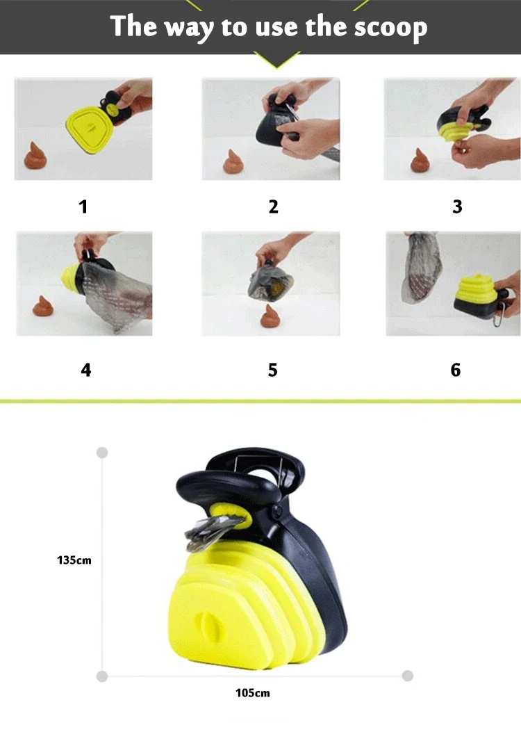 Pet N Pet Dog Pet Путешествия складной совок Poop Совок очистка забрать средство удаления экскрементов в течение 3 рулонов пакеты для уборки за собакой