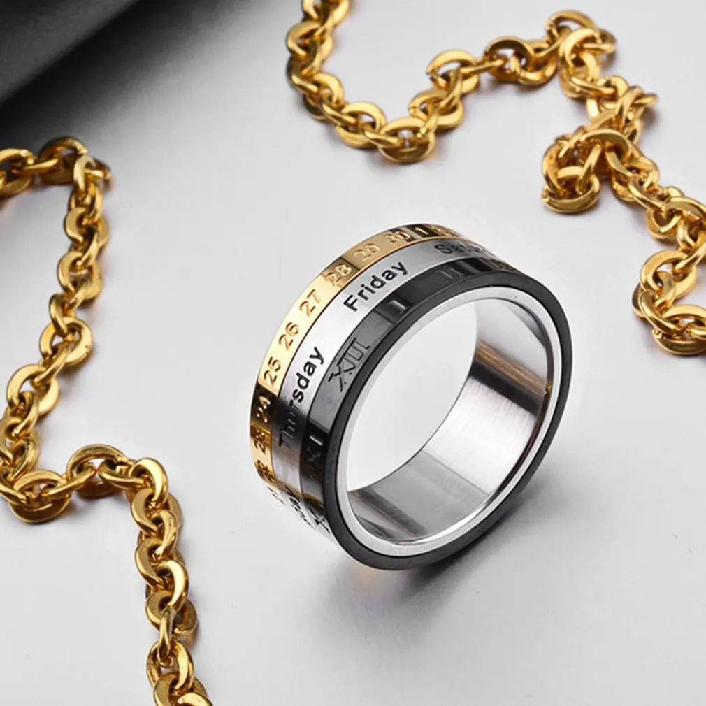 

HOT Vintage Stainless Steel Couple Ring Mens Jewelry For Men Lord Wedding Band Male Ring For Lovers Gifts European And American