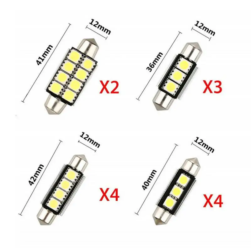 

23Pcs LED T10 5050 6000K Car Light Bulb Interior Map Dome Trunk License Plate Lamps Kit White Signal Lamp Car Accessories