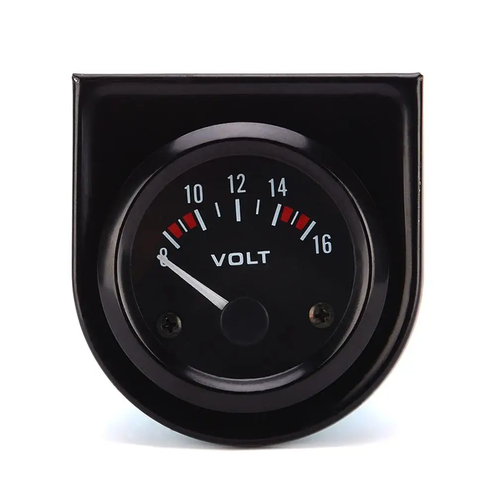 

Universal Pointer12v 2" 52mm Volt Voltage Meter Gauge Voltmeter Car Auto Measure Range 8-16v LED Light Dial Black