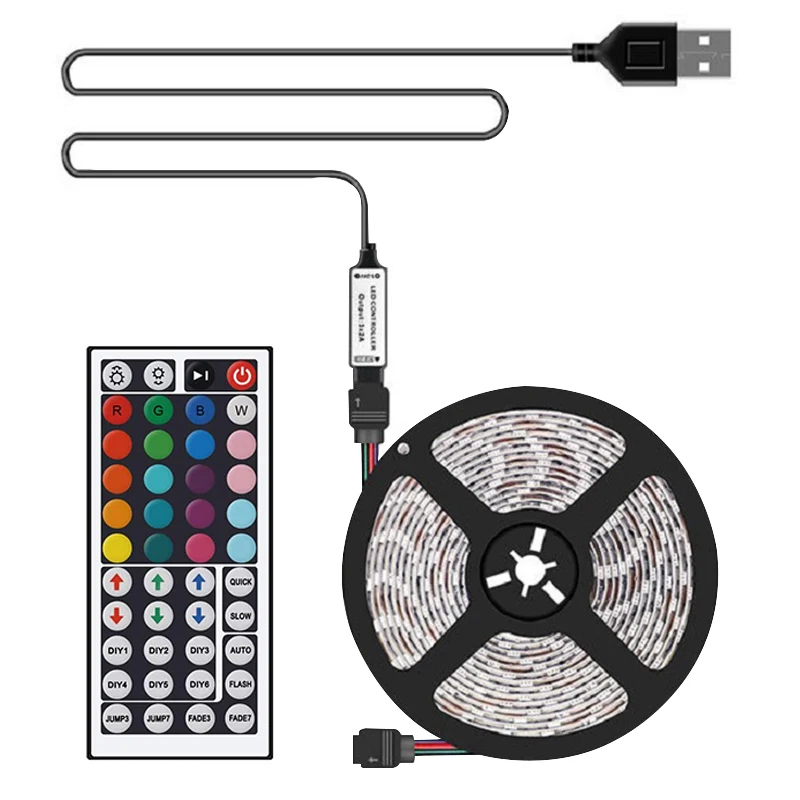 

LED Strip RGB Waterproof Multicolor Flexible with 44 Keys Remote Control Decoration In Stock