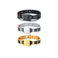 fashionable mens black bracelet magnet ins titanium steel carbon fiber masonic magnetic stainless steel jewelry