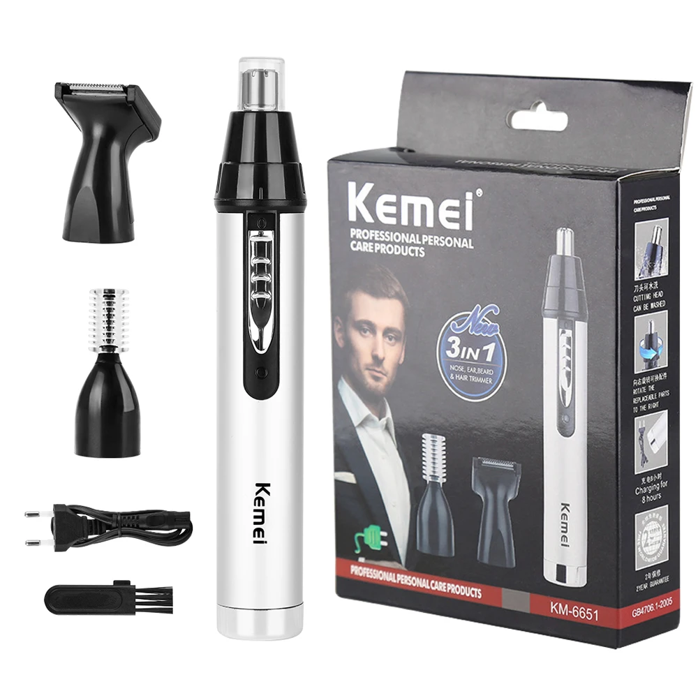 

3 in1 Electric Nose Ear Trimmer For Men Shaver Rechargeable Hair Removal Eyebrow Trimer Safety Product Shaving Machine Face Care