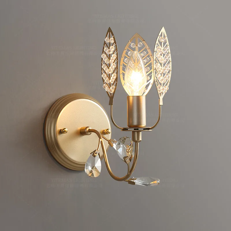 Настенный светильник с золотыми листьями роскошные уникальные настенные бра