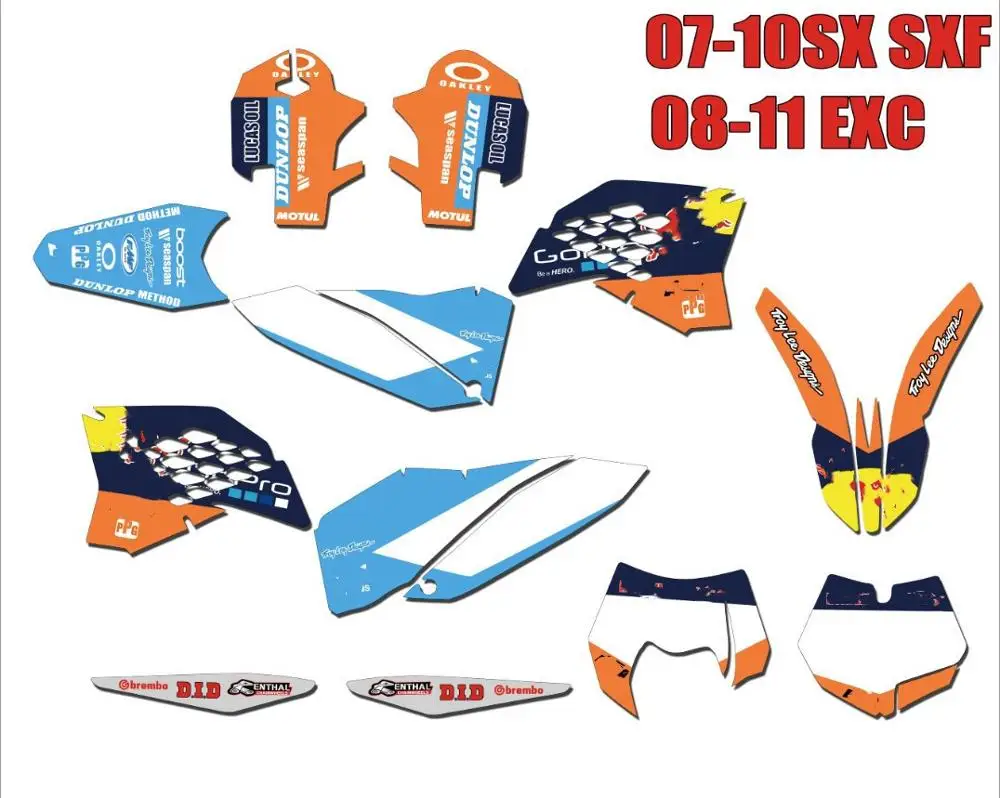 Мотоцикл Графический наклейка Стикеры для KTM 125 200 250 300 350 450 525 SX SXF 2007 2008 2009 2010 EXC XCF XC