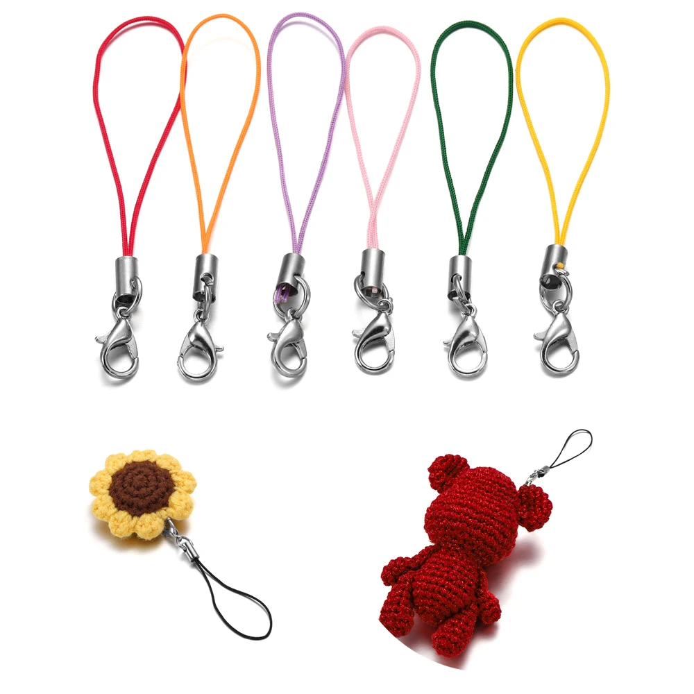 100 шт Красочные ремни для сотового телефона Омары застежка ремешок шнур брелки