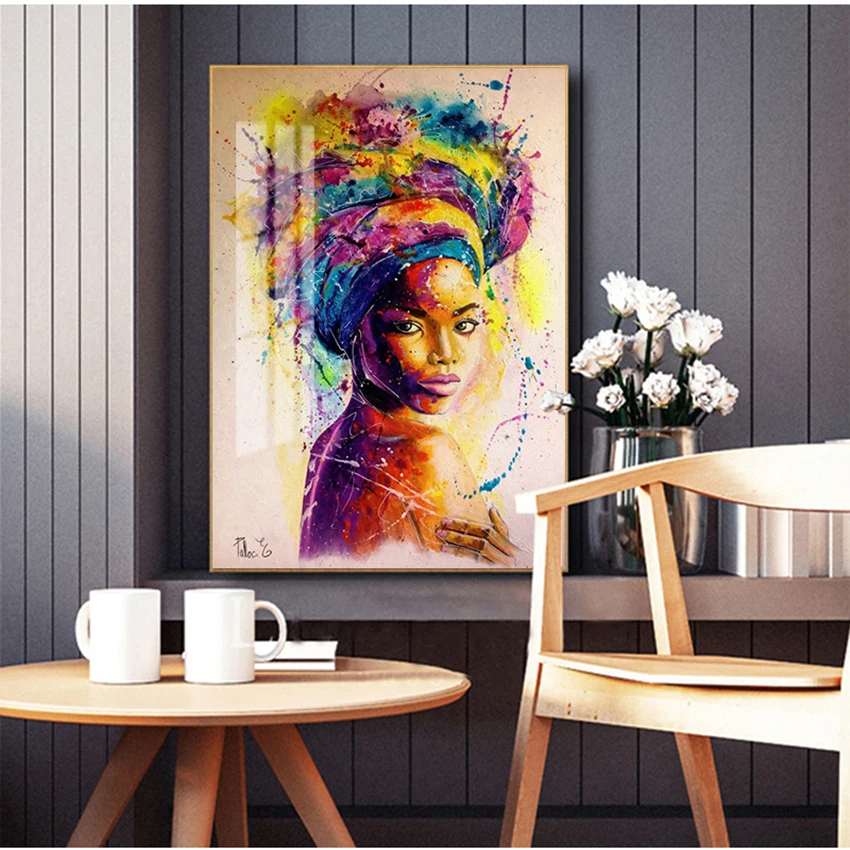 Картина на масляную стену для гостиной Африки женские печатные плакаты