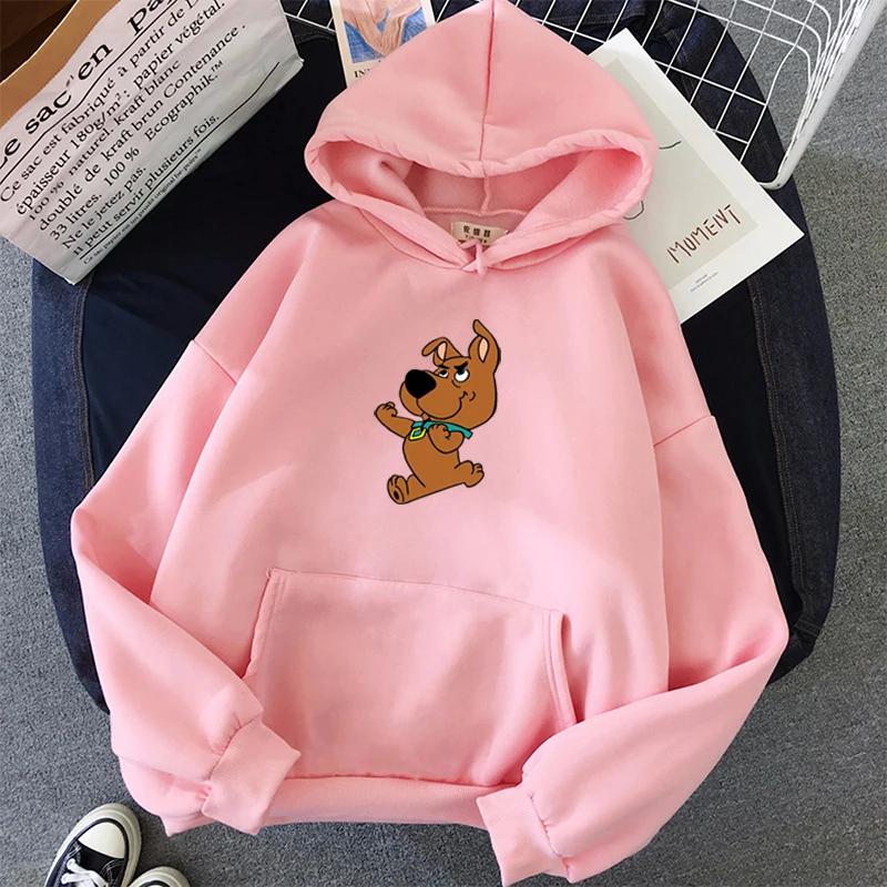 Loose and cute dog print hooded sweatshirt hoodie woman 2021 spring ladies Harajuku windbreaker women sweetshirts suit
