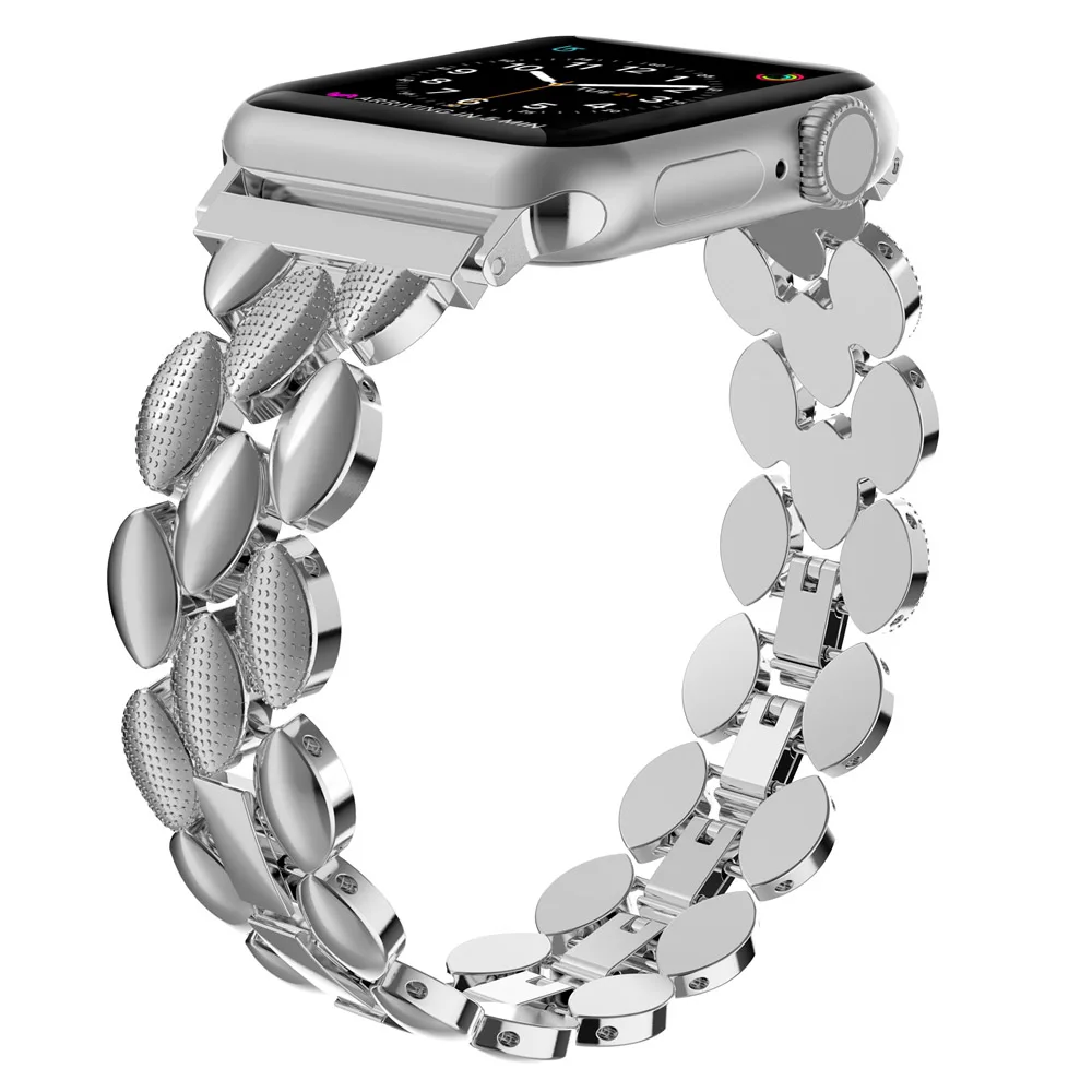 Роскошный металлический ремешок из нержавеющей стали для Apple Watch Band 38 мм 42 мм 40 мм 44 мм Модный женский мужской ремешок для iwatch series 5/4/3/2/1