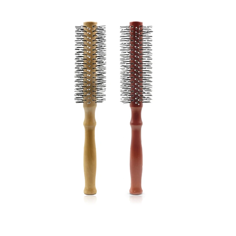 

Hot Brush Wood Round Comb Nylon Teeth Brush Salon Curly Comb Unisex Anti Static Hairdressing Styling Tool Comb