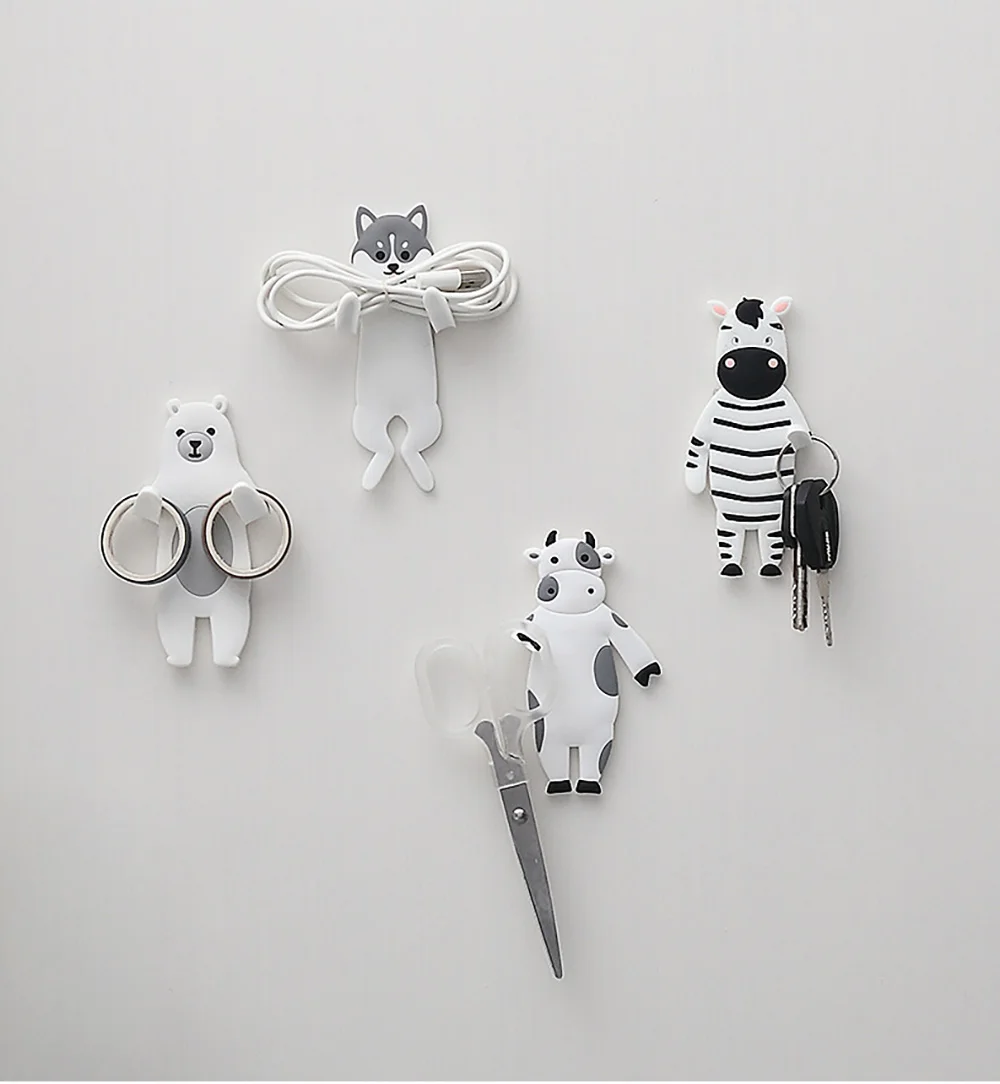 

1pcs Cute Animal Hook Key Wall Crochet Holder Removable Kitchen Hooks Home Decoration Sticker Hook Wall Hanger