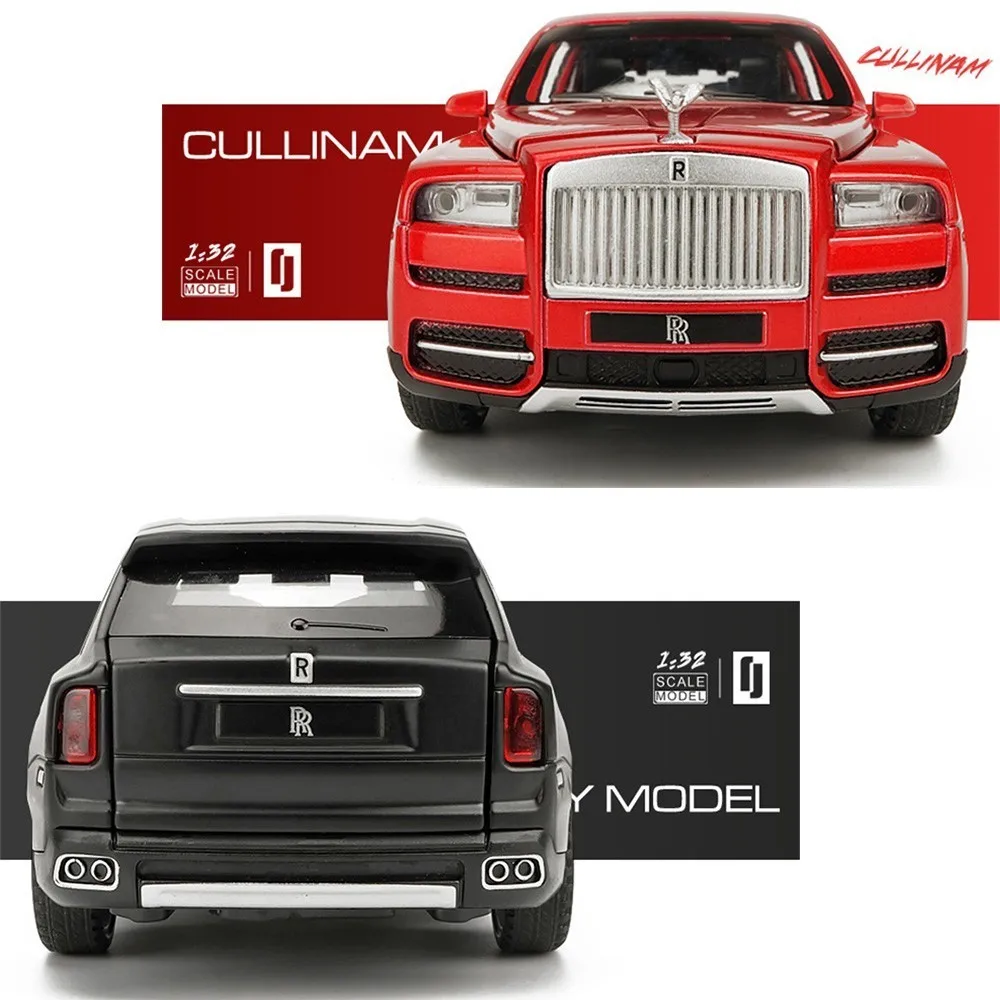

1:32 Diecast Alloy Cars Models Rolls Royce Cullinan Metal Model Sound Light Pull Back SUV For Kids 7 Doors Opened Toys For Boys