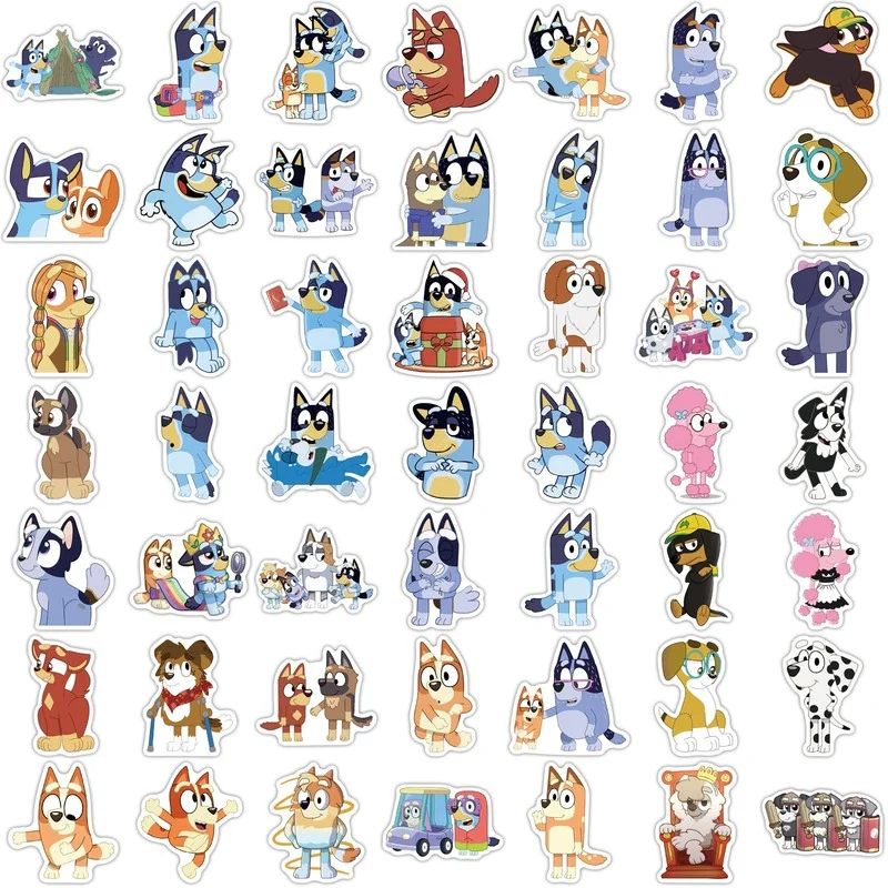 10/100 Uds Bluey de dibujos animados lindo pegatinas Anime monopat&iacute;n DIY equipaje guitarra etiqueta engomada del ordenador port&aacute;til perrito Bluey Bingo impermeable juguetes de los ni&ntilde;os-5