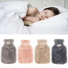 800/1800ml hot water bottle cover to keep warm in winter portable and reusable protection plush covering washable and leak-proof